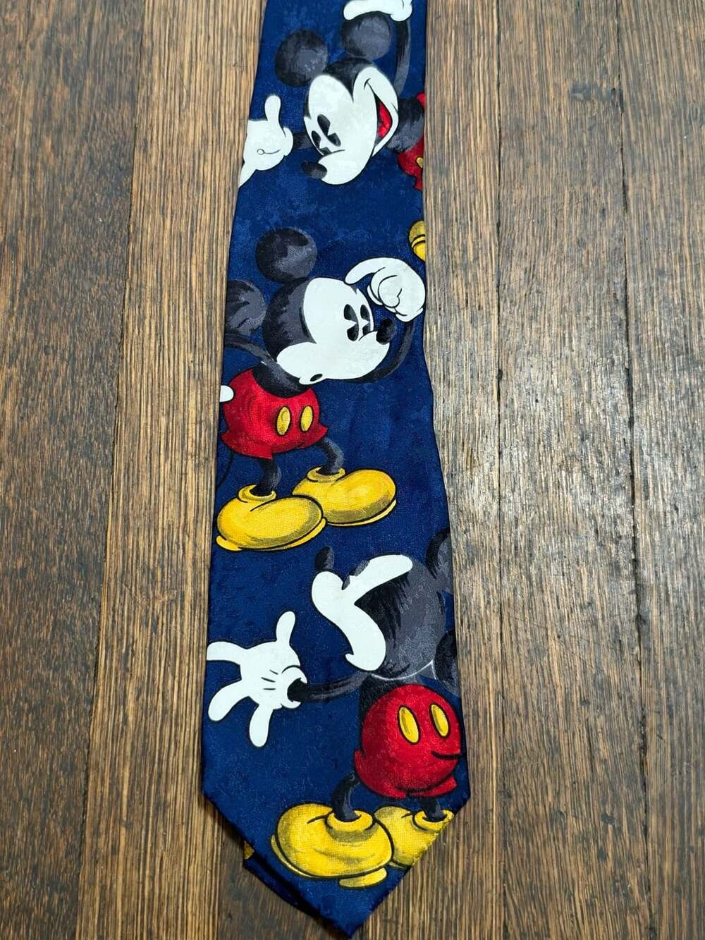 The Disney Store Mickey Mouse Silk Necktie Blue Vintage Men's Tie